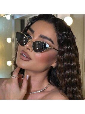Gold-Rimmed Cat-Eye Sunglasses